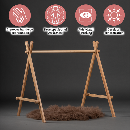 Baby Floor Gym-Natural improves hand eye coordination , spatial awareness , visual tracking and develops concentration