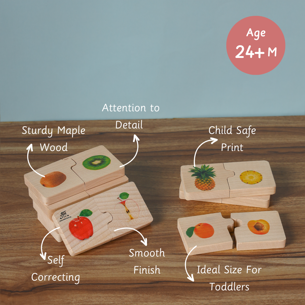 Crafted from sturdy maple wood with child-safe prints, these self-correcting puzzles are perfectly sized for toddlers 24+ months to boost matching skills, coordination, and attention to detail