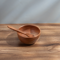 Neem wood bowl and spoon set — naturally antibacterial, child-safe, and perfect for introducing early feeding with sensory benefits.