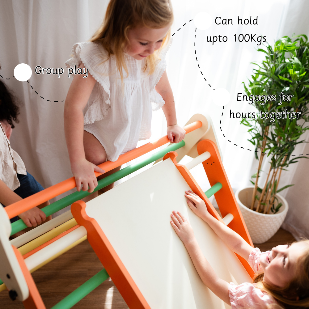 pikler triangle encourages group play together for hours and can hold upto 100kgs