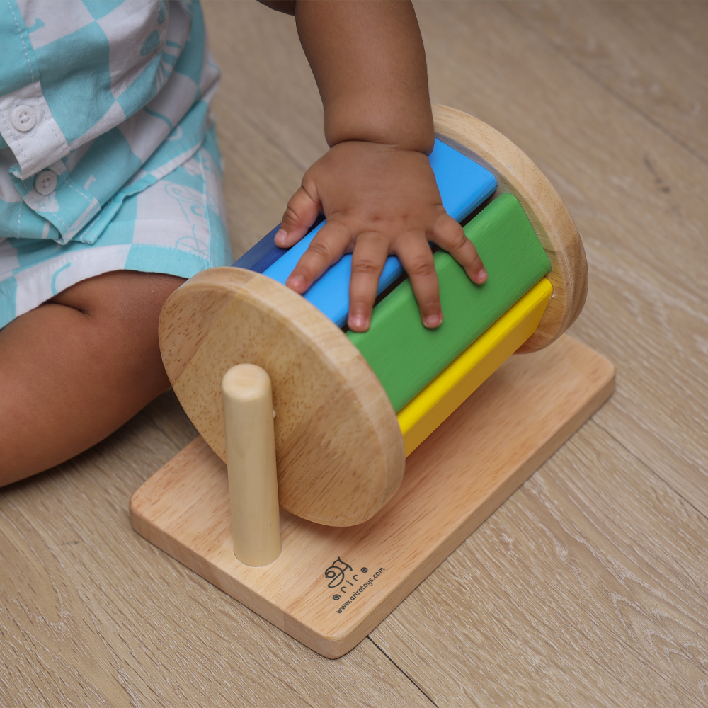 Ariro Spinning Drum| Tummy time Montessori toy for rotation