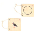 wooden puzzle book featuring a colorful puffin illustration that fits perfectly into a corresponding circular cutout, designed to enhance baby's problem-solving skills.