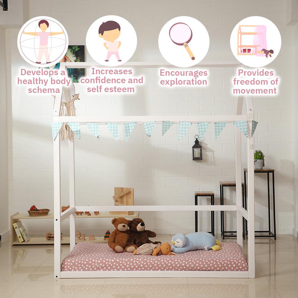 Montessori Floor Bed - Coloured with Mattress - Ariro Toys