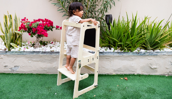 Learning tower safety features to check for toddlers
