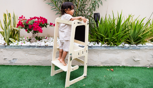 Learning tower safety features to check for toddlers