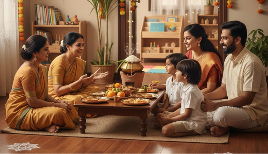 Family Celebrating the festival Together 