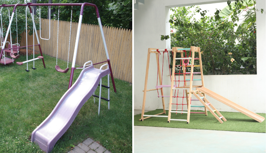 Swing set vs jungle gym comparison