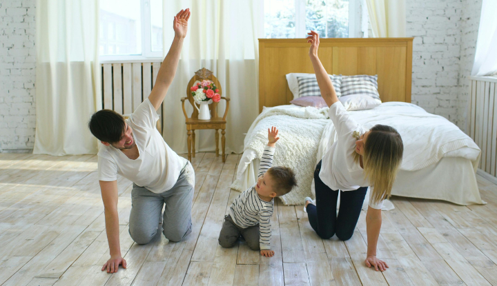 Child Following the movement shown by the parents