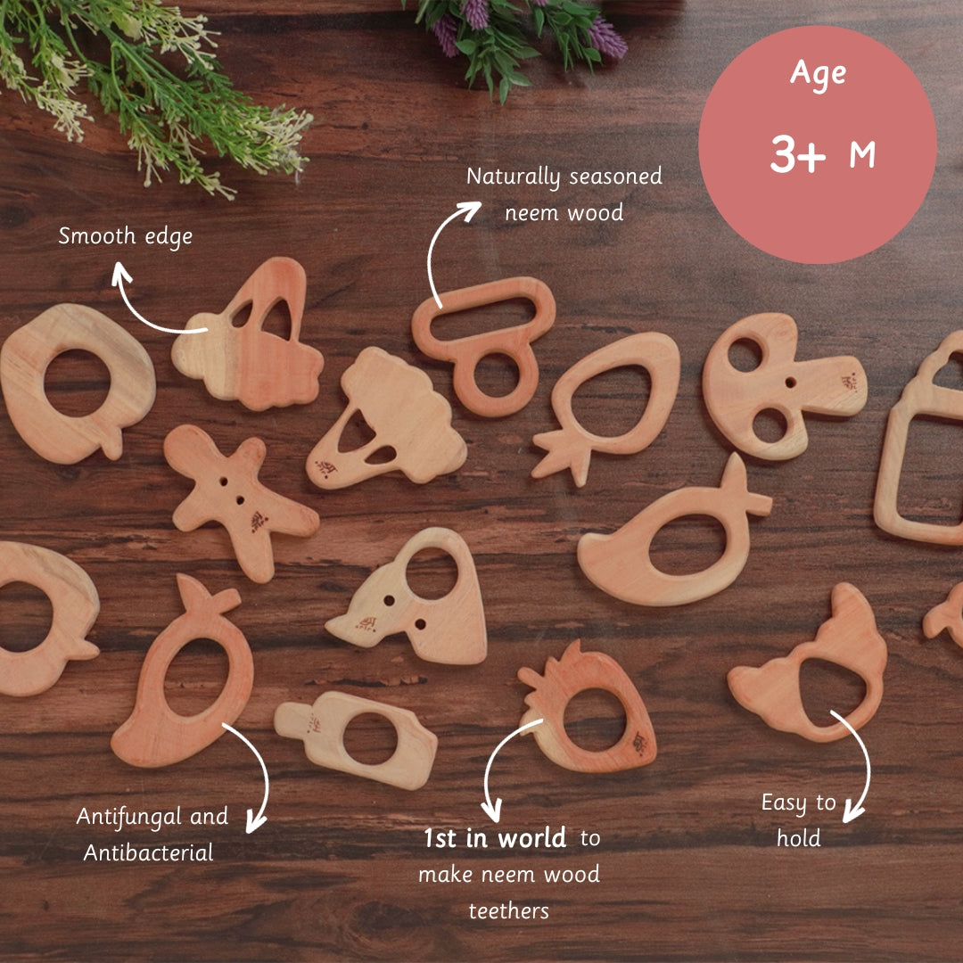 Wooden Teethers - Apple and Gingerbread Man