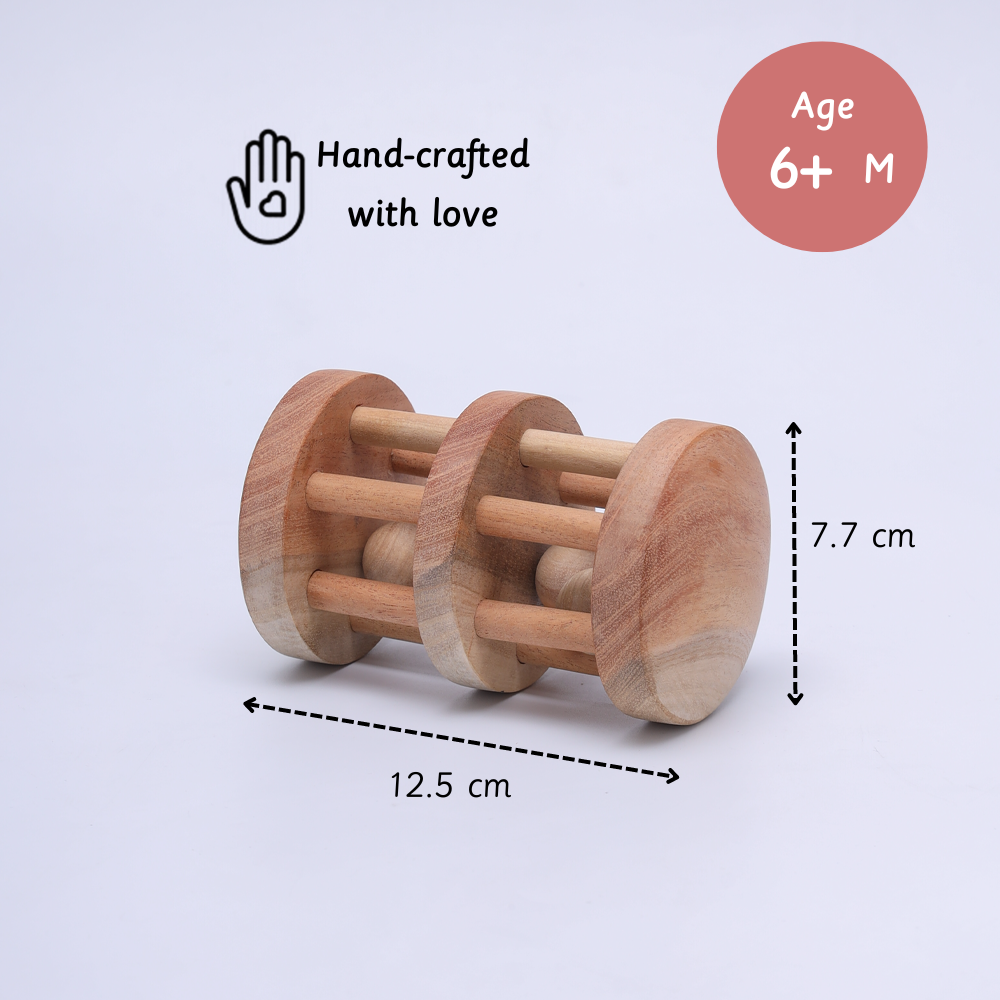 Neem Wood Rattle- Double Decker