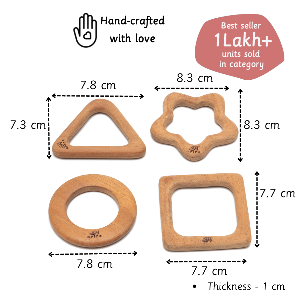 Wooden Teether- Shapes 