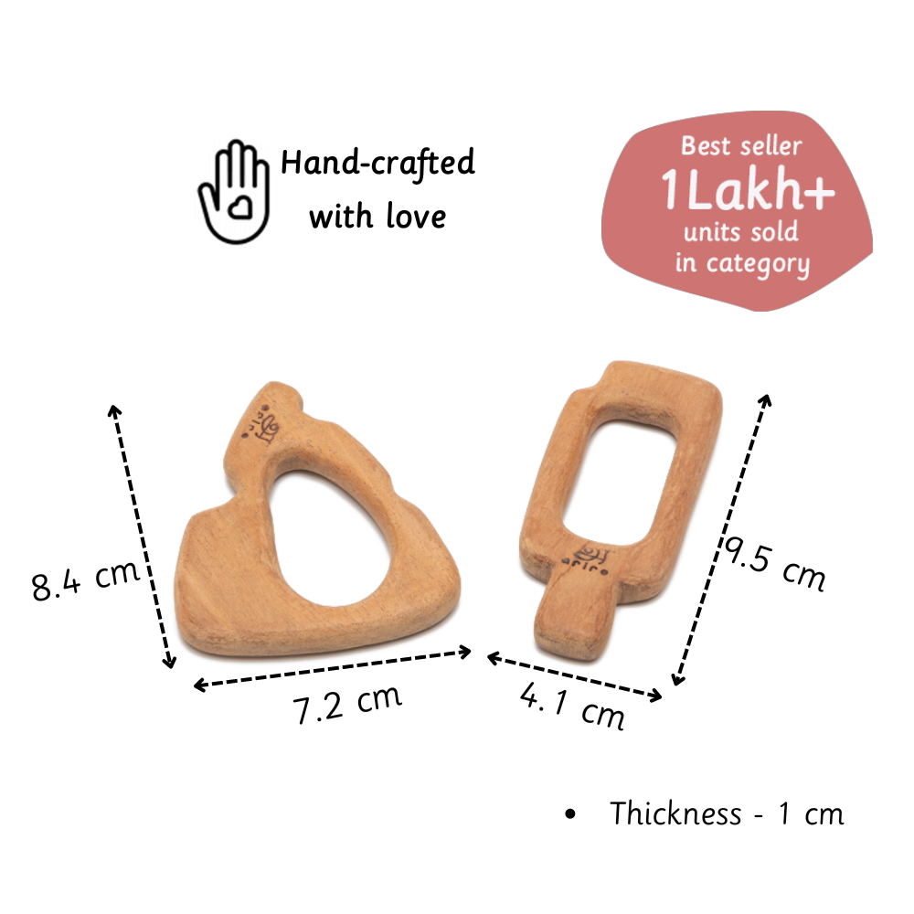 Wooden Teethers-Cheese and ice-cream stick