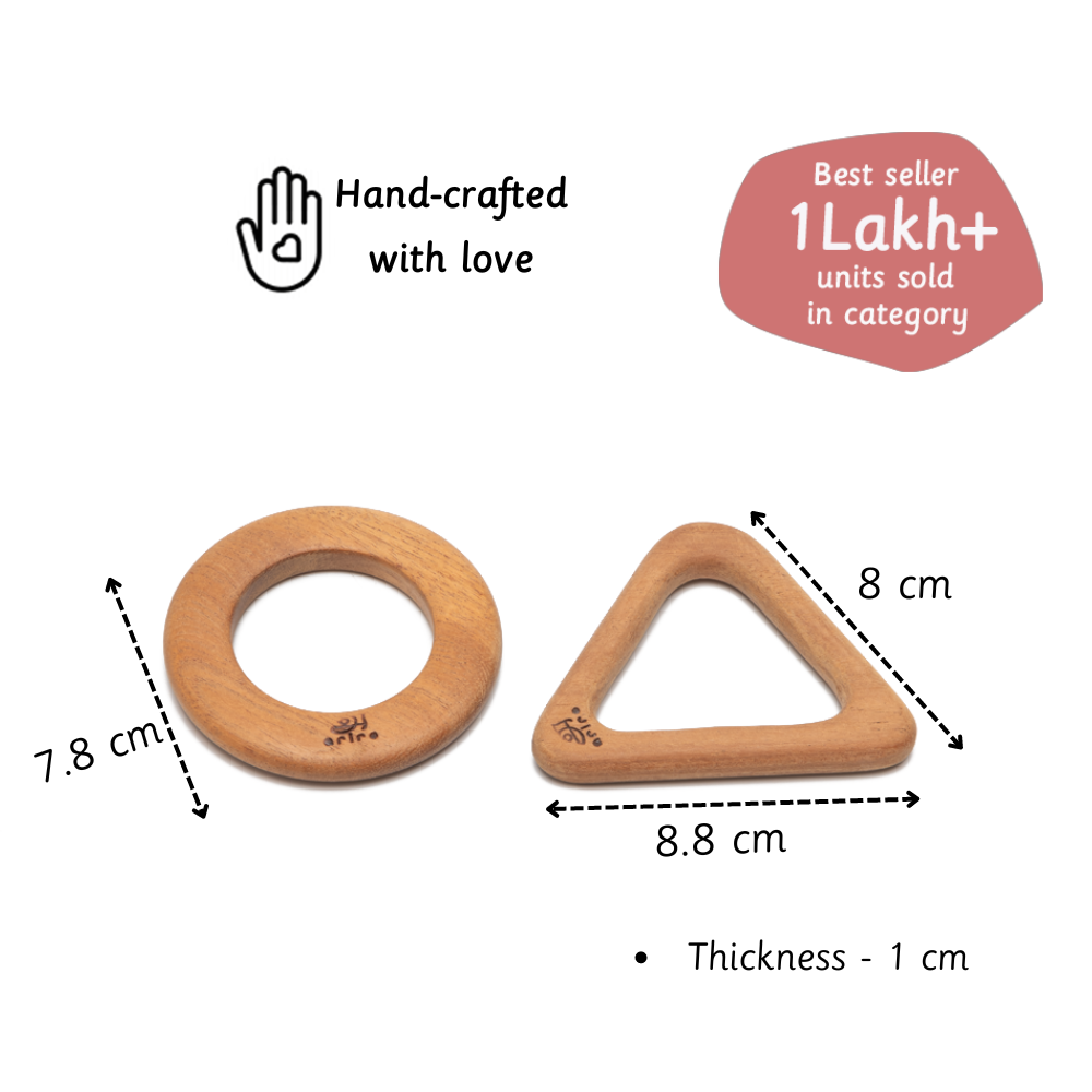 Wooden Teether-Circle and Triangle 