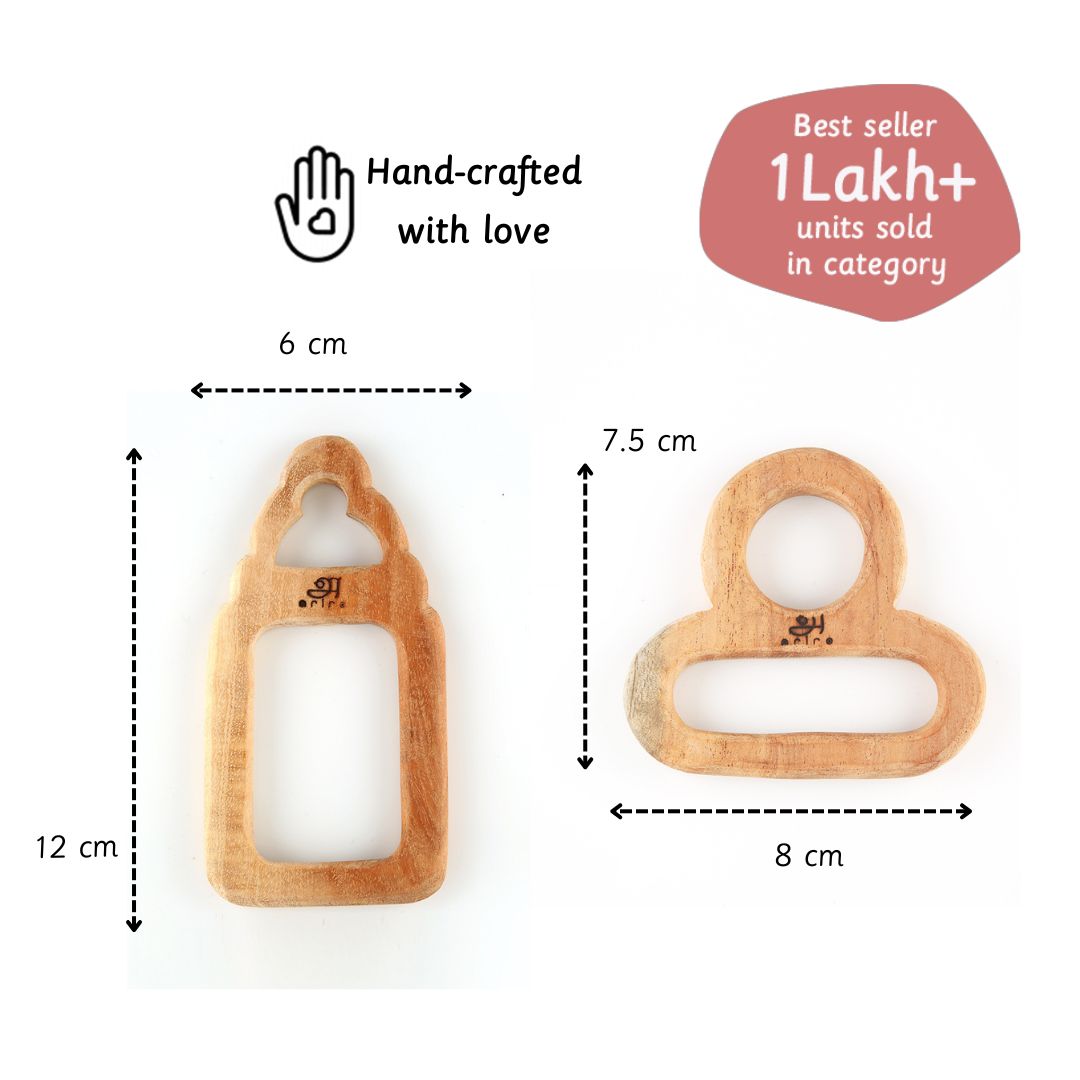 Wooden Teethers - Pacifier and Milk bottle