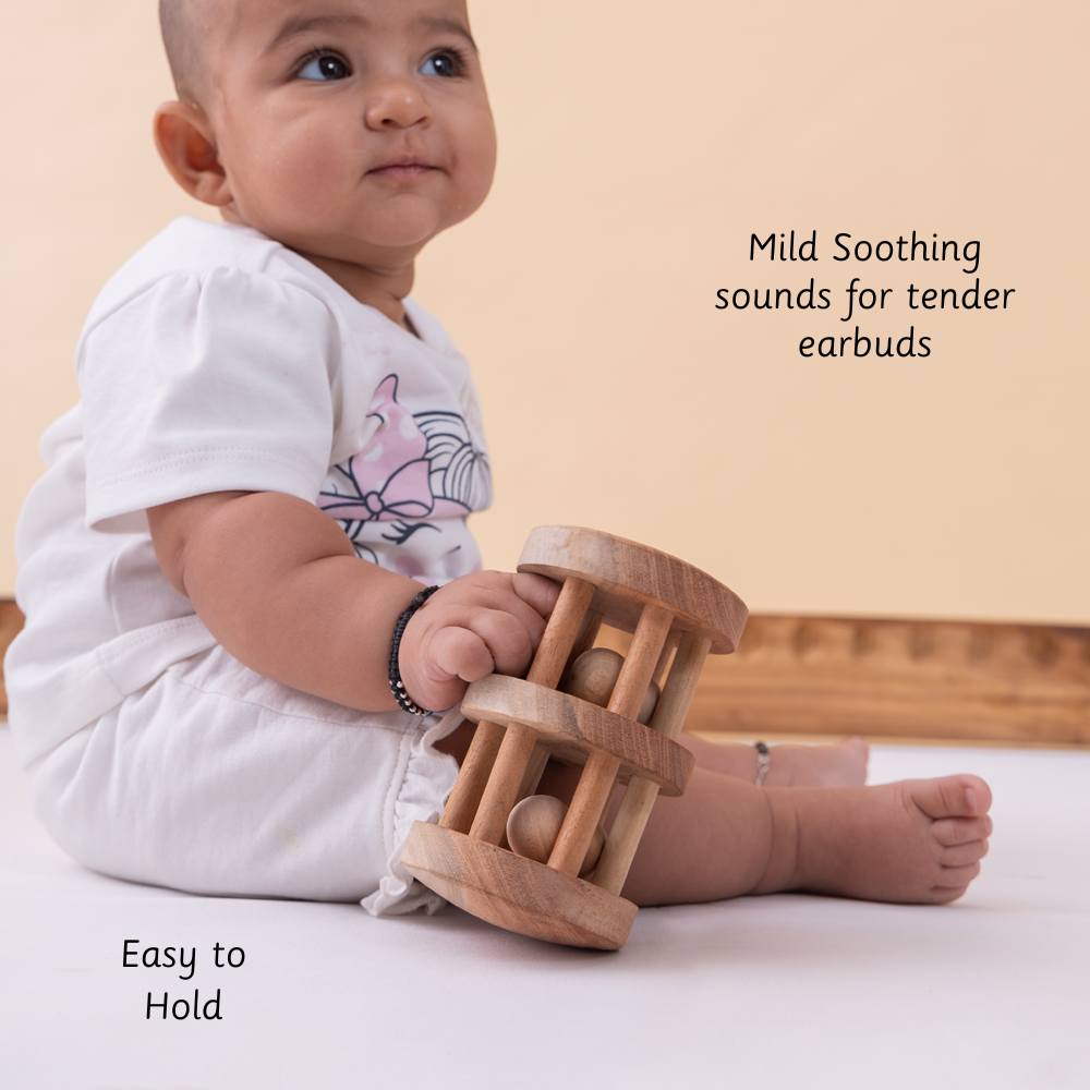 Neem Wood Rattle- Double Decker