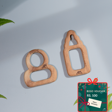 Wooden Teethers - Pacifier and Milk bottle