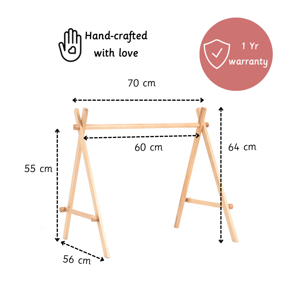 Baby Floor Gym-Natural is hand crafted perectly for kids with 1 year of warranty