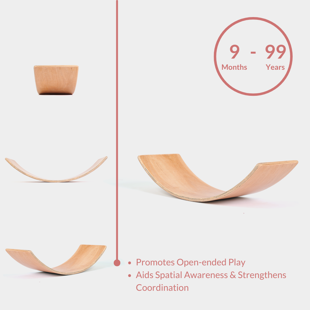 Wooden Balancing board ideal from 9 months to 99 years 