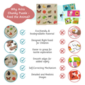 Chunky puzzle- Feed The Animals(16 Chunks) offers a natural, child-safe design that promotes logical thinking and fine motor skills without overwhelming visuals