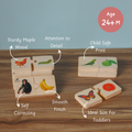 Crafted from sturdy maple wood with child-safe prints, these self-correcting puzzles are perfectly sized for toddlers 24+ months to boost matching skills, coordination, and attention to detail