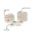 Chunky puzzle se is made with eco-friendly materials , light weight , smooth edges and self correcting for kids enabling simple and purposeful play 