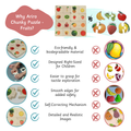 Chunky puzzle- Fruits (16 Chunks) offers a natural, child-safe design that promotes logical thinking and fine motor skills without overwhelming visuals