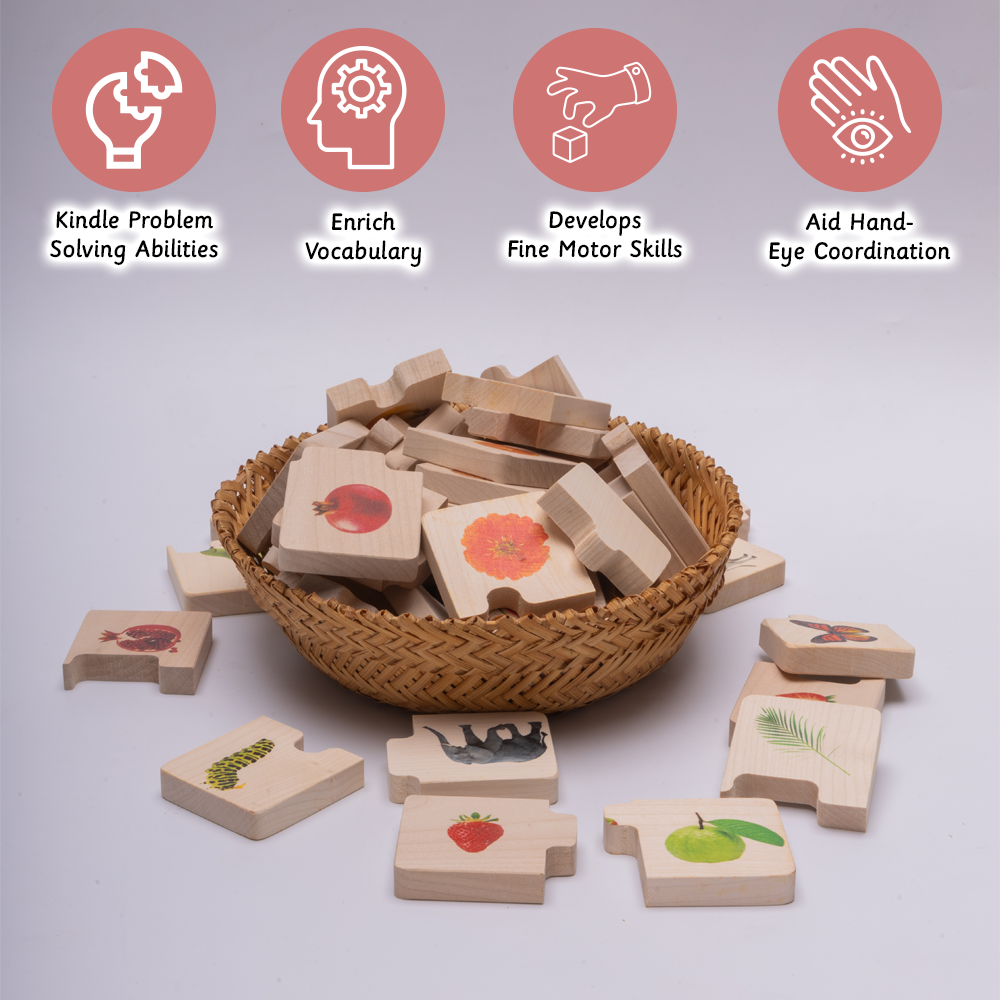 Chunky puzzle- Fruits (16 Chunks) Boost problem-solving, vocabulary, fine motor skills, and hand-eye coordination 