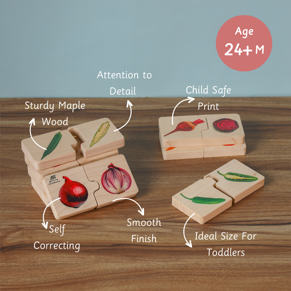 Crafted from sturdy maple wood with child-safe prints, these self-correcting puzzles are perfectly sized for toddlers 24+ months to boost matching skills, coordination, and attention to detail.