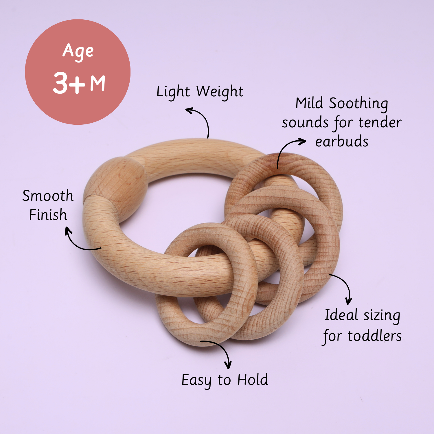 Buy Wooden Baby Rattles India|Organic Materials|Montessori Toys Ariro