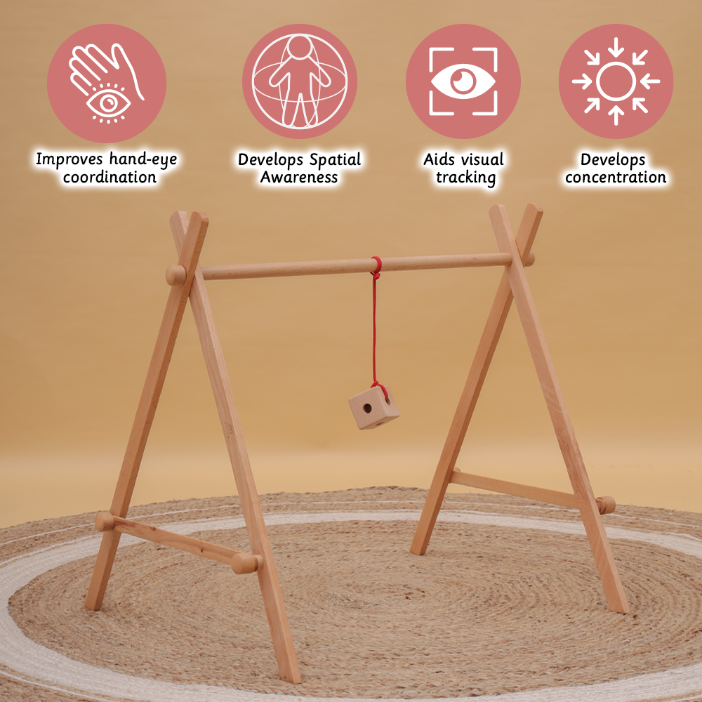 Cube Rattle Enhances hand-eye coordination, spatial awareness, visual tracking, and concentration.