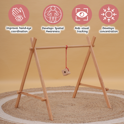 Cube Rattle Enhances hand-eye coordination, spatial awareness, visual tracking, and concentration.