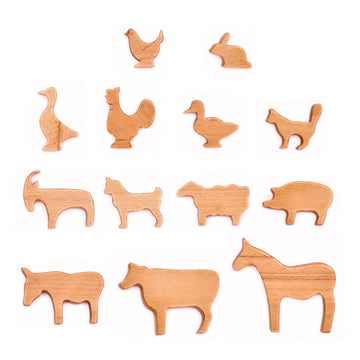 Wooden Farm Animals (Set of 13)