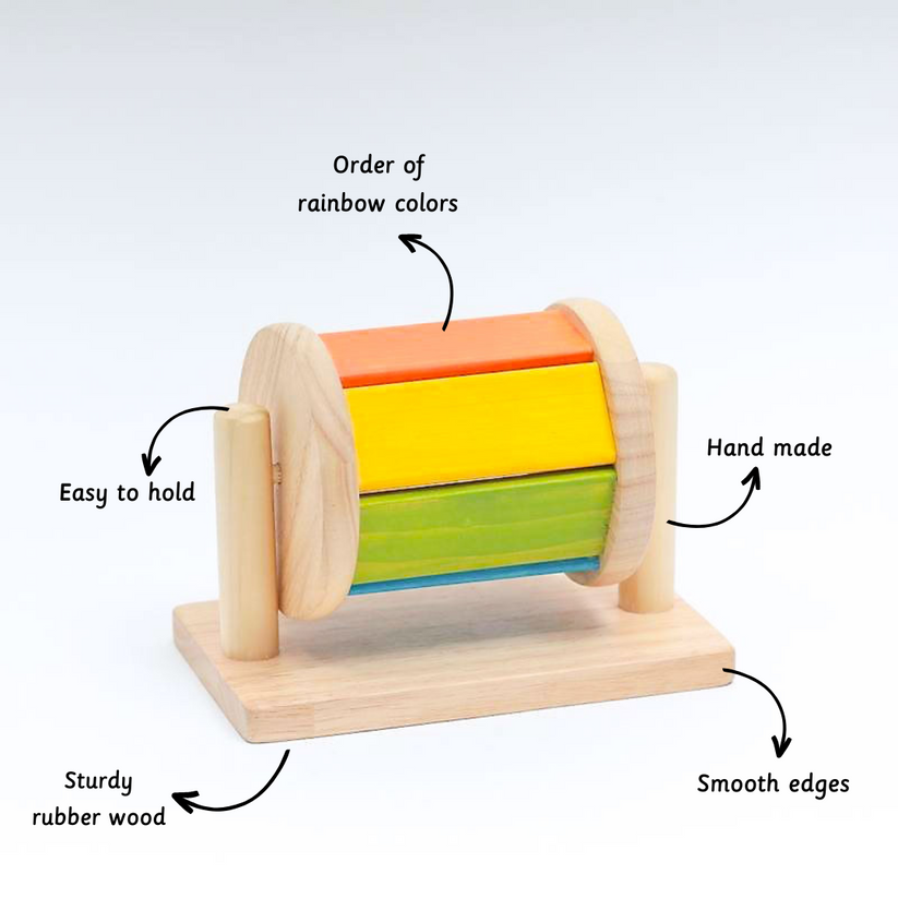 Ariro Spinning Drum Tummy time Montessori toy for rotation