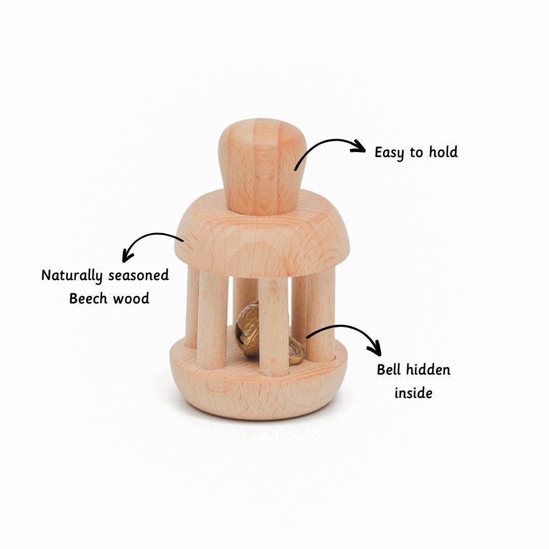 Wooden Bell Rattle - Ariro Toys