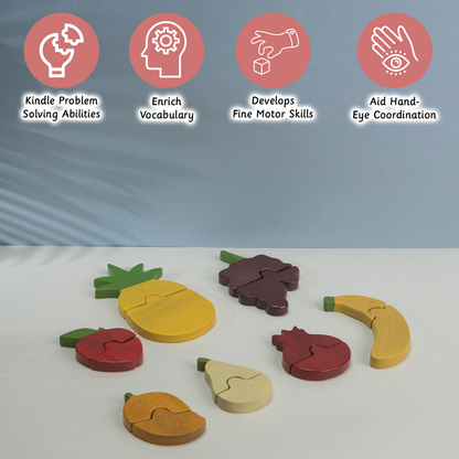Fruits Puzzle Boost problem-solving, vocabulary, fine motor skills, and hand-eye coordination