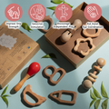 Natural Wooden & Neem Toys  for teething, grasping, and sensory stimulation in babies aged 3 months and up.