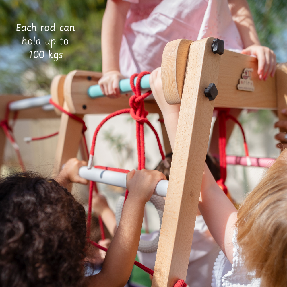 Jungle Gym Ultimate is made up of rods that can hold upto 100kgs
