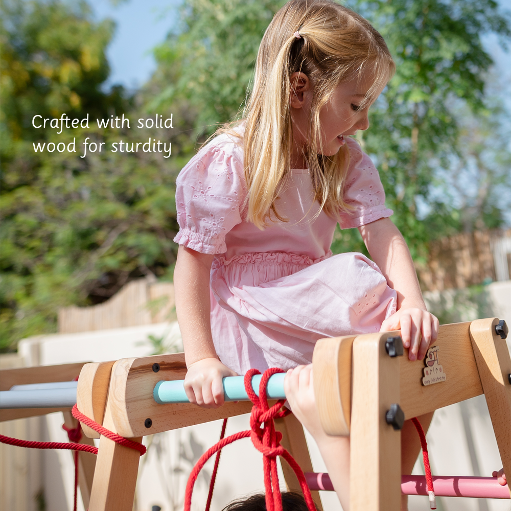 Jungle Gym Ultimate is crafted with solid wood for sturdity