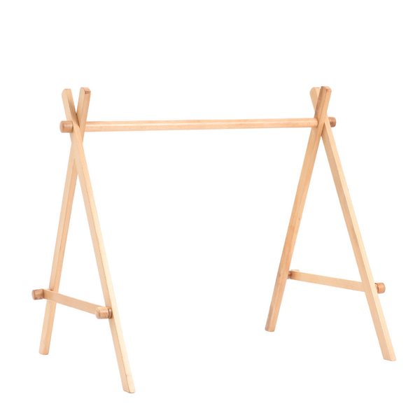 Wooden Baby Gym Frame , simple and sturdy wooden frame, perfect for hanging mobile elements and promoting a baby's gross motor skills.