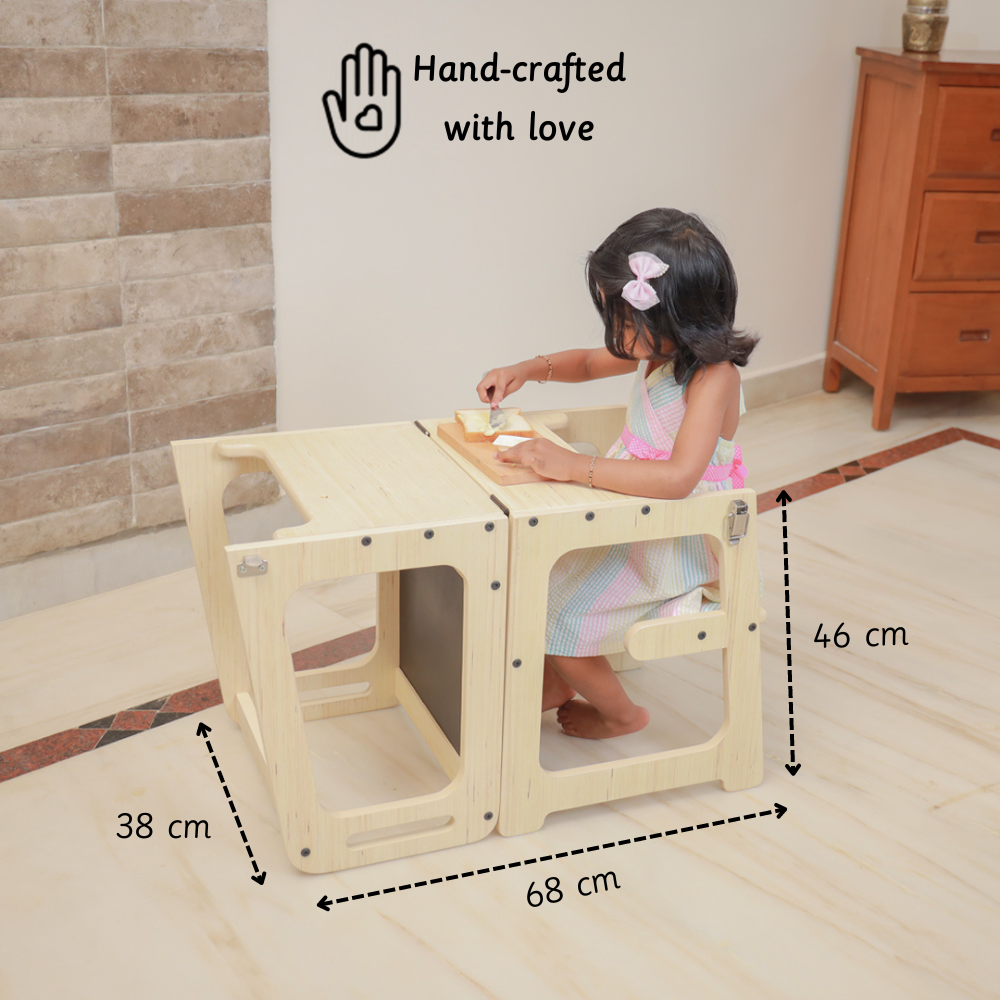 Learning tower-Natural is handcrafted and perfectly designed for kids purposeful play