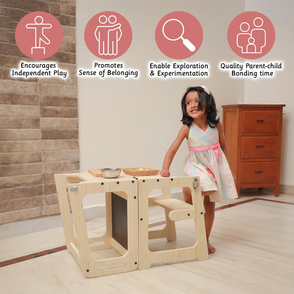 Learning tower-Natural promotes sense of belonging , independent play , exploraton and encourages quality parent and child bond