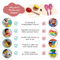 Ariro's Maraca and Clapper is made up of eco-friendly materials, vegetable-based water-resistant paints, greater durability, natural sound quality, and better grip for tactile play that makes it better than plastic clappers 