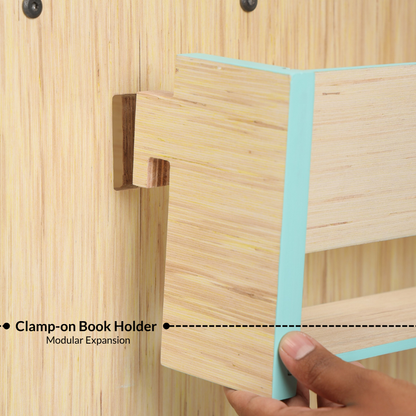 Modular expansion option for the Montessori toy and book shelf