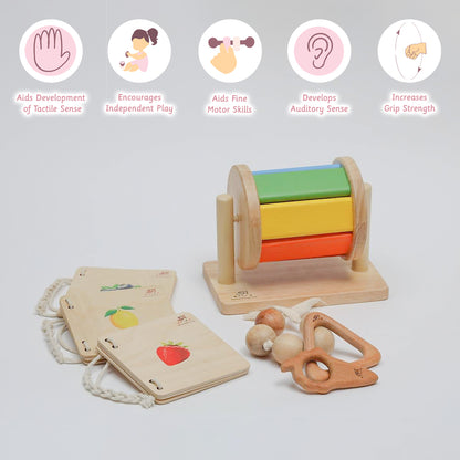 Montessori Kit aids development of tactile sense , independent  play , motor skills , auditory sense and increases grip strength