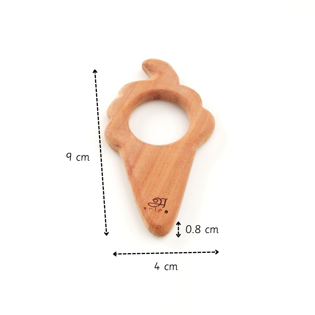 wooden cone teether is perfectly curated by experts with perfect dimensions for children's  purposeful play 