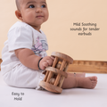 Neem Wood Rattle- Double Decker is Easy to hold with gentle, soothing sounds for sensitive ears.