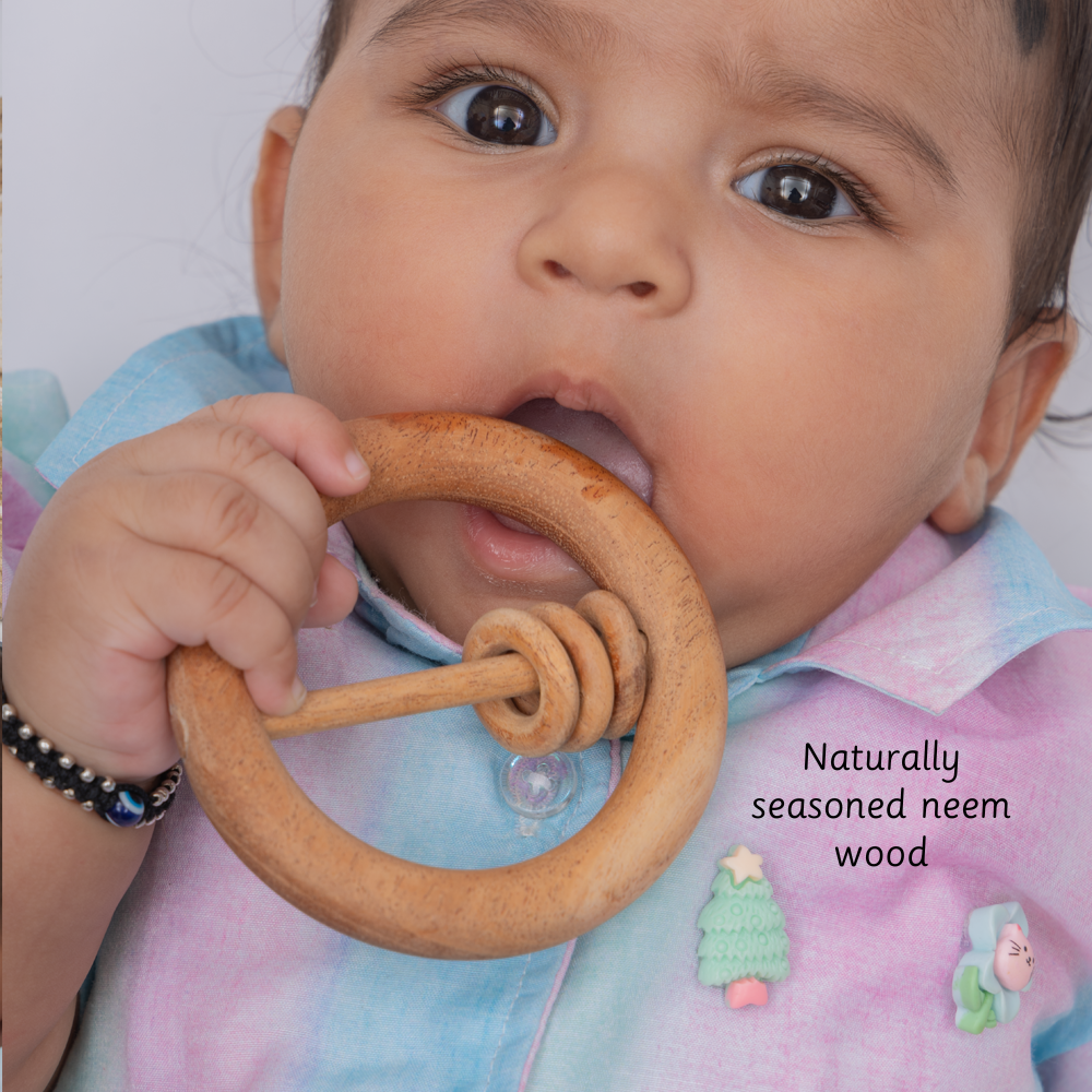 Neem Wood Rattles are made up of naturally seasoned neem wood ideal for teething phase