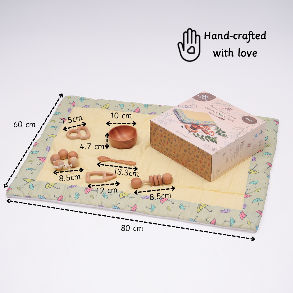 New Born Neem Wood Gift Box Max is handcrafted with love crated with perfect dimensions for kids play