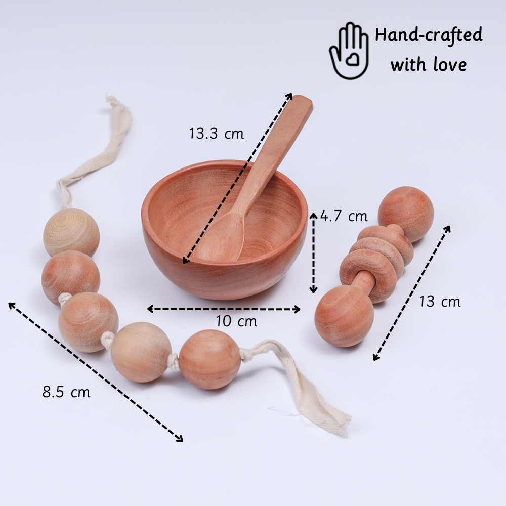 New Born Neem Wood Gift Box is handcrated with love perfect for kids purposeful play 