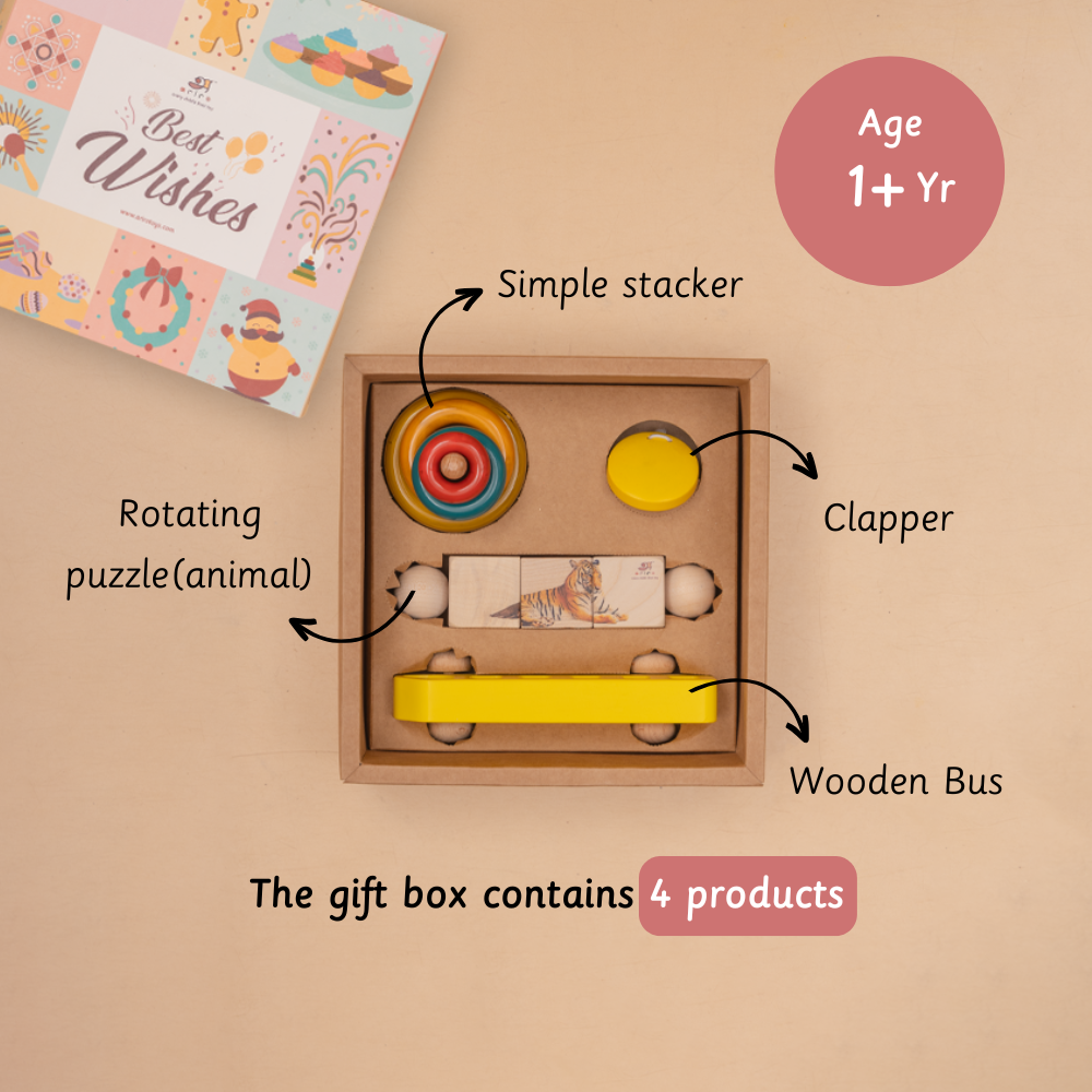 One Year Wonder Box age inside simple stacker clapper wooden rotating puzzles animal
